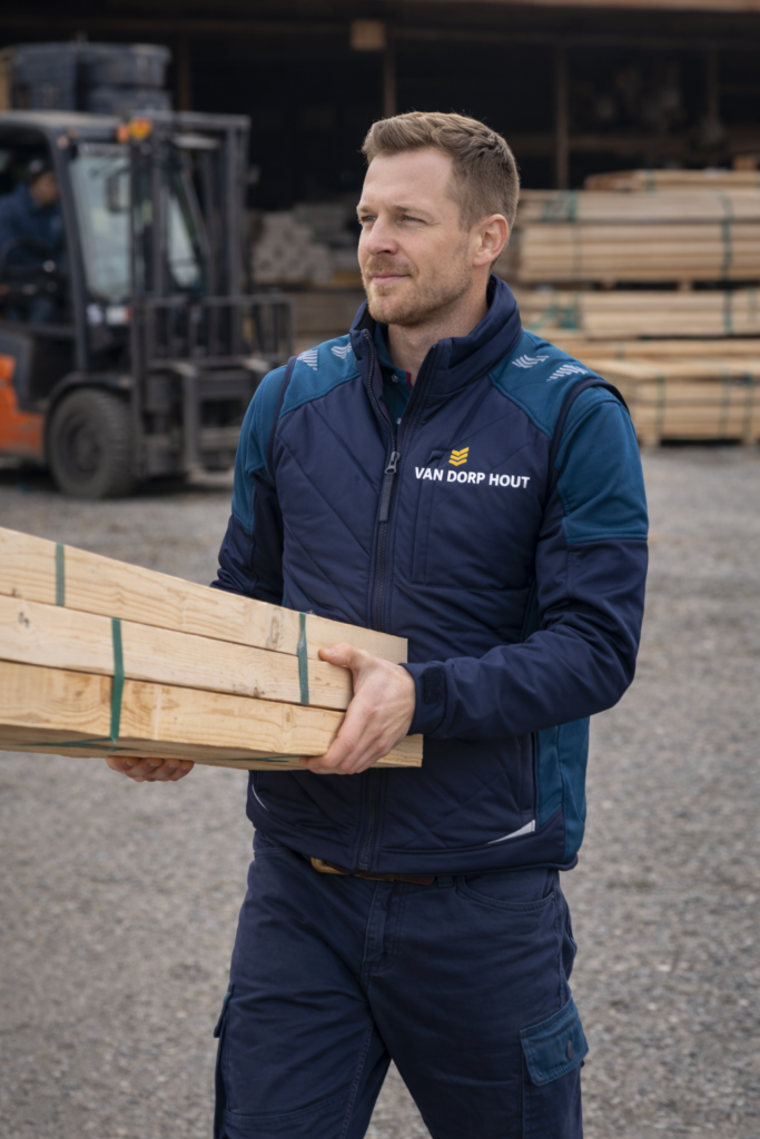 Medewerker Van Dorp Hout met hout